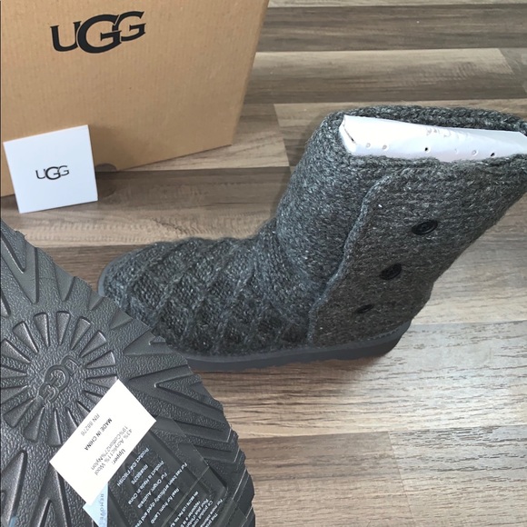 UGG Lattice Cardy Charcoal Boots - Picture 4 of 7